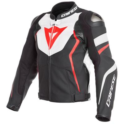 Мотокуртка кожаная Dainese Avro 4 Black-Matt/White/Fluo-Red